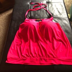 Women's Pink Halter Swim Top